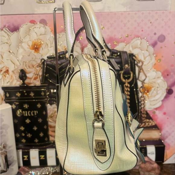 Henri Bendel West 57th Barrel Satchel Iridescent White - Picture 10 of 12